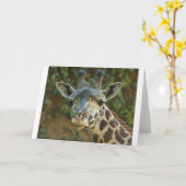 Carte Giraffe curieuse (Fleur jaune)