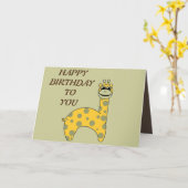 Carte Giraffe Cute (Fleur jaune)