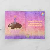 Carte Giraffe Cute & Cupcake Joyeux anniversaire (Intérieur)