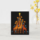 Carte Giraffe Cute Dans L'Arbre De Noël Giraffe Florale (Fleur jaune)