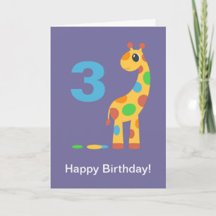 Carte Giraffe de dessin coloré Joyeux anniversaire sur m