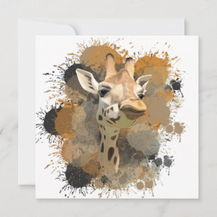 Carte Giraffe de la faune africaine Abstraite peinture