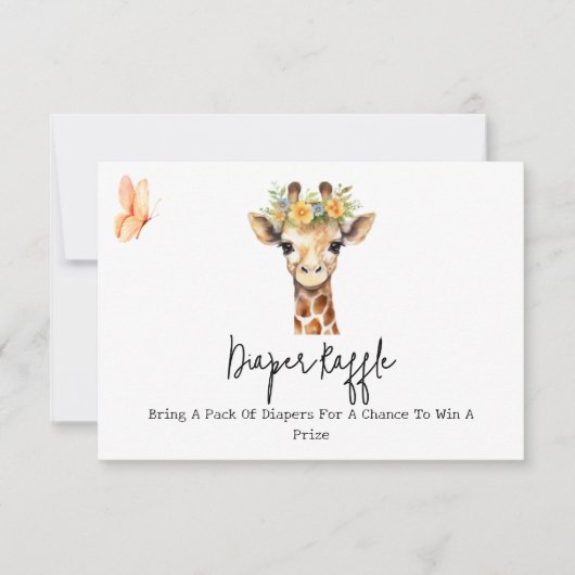 CARTE GIRAFFE DIAPER RAFFLE (Devant)
