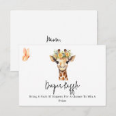 CARTE GIRAFFE DIAPER RAFFLE (Devant / Derrière)