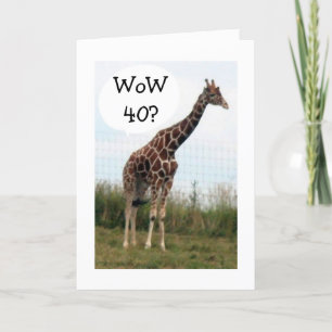 CARTE GIRAFFE DIT QUE 40 CHOSES SONT BONNES SUR VOUS D'E