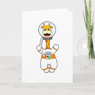 Carte Giraffe en astronaute en costume
