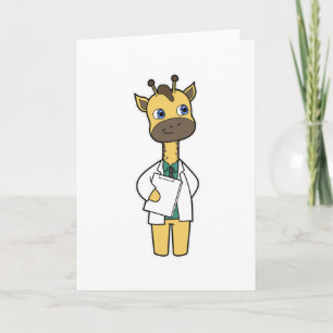 Carte Giraffe en tant que docteur avec Bloc-notes