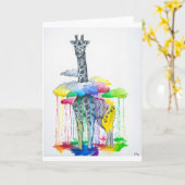 Carte Giraffe Greeting Cards (Fleur jaune)