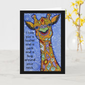 Carte Giraffe Happy I Love You a Bushel and a Peck Hug (Fleur jaune)