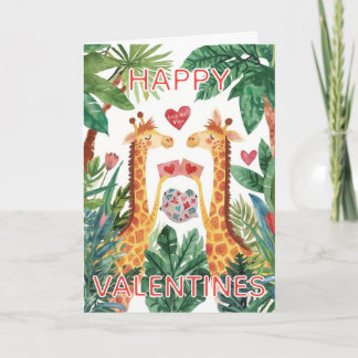 Carte Giraffe Happy Valentines