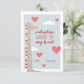 Carte Giraffe Heart Kids School Salle de classe Valentin (Debout devant)