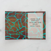 Carte Giraffe Impression Brown et Turquoise (Intérieur)