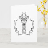 Carte Giraffe inspirée (Fleur jaune)