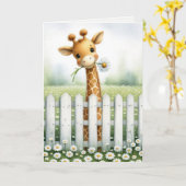 Carte Giraffe Joueuse Avec Maisy (Fleur jaune)