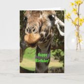 Carte Giraffe, Joyeux anniversaire ! (Fleur jaune)
