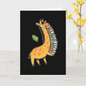 CARTE GIRAFFE LIVRE (Fleur jaune)