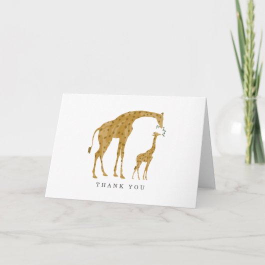 Carte Giraffe Mama et Merci de Baby shower (Devant)