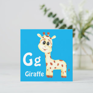 Carte Giraffe personnaliser ABC : Lettre G - Ajouter vot