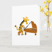 Carte Giraffe sotte Jouer du piano (Fleur jaune)