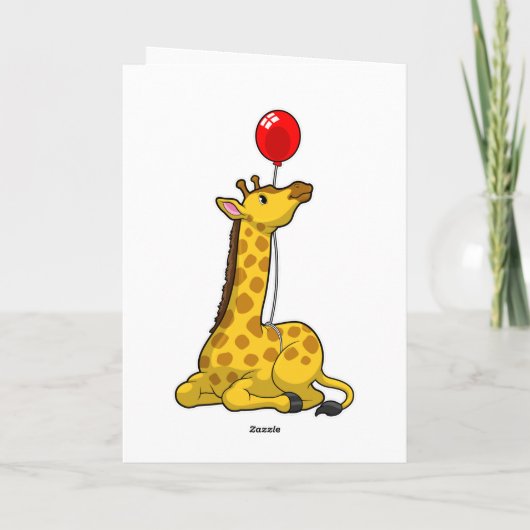 Carte Giraffe with Balloon (Dos)