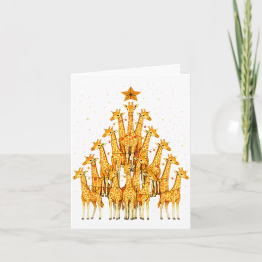 Carte Giraffes Forming Christmas Tree Lights Star Safari (Devant)