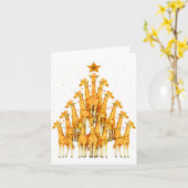 Carte Giraffes Forming Christmas Tree Lights Star Safari (Fleur jaune)