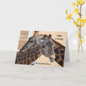 Carte Giraffes Joyeux Anniversaire Meilleur Ami, vide à  (Fleur jaune)
