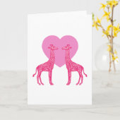 Carte Giraffes roses (Fleur jaune)