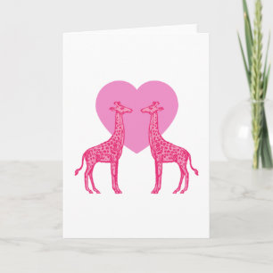 Carte Giraffes roses