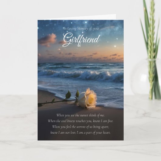 Carte Girfriend Sympathy Beach et Rose (Devant)