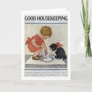 Carte Girl and Kitten, Jessie Willcox Smith