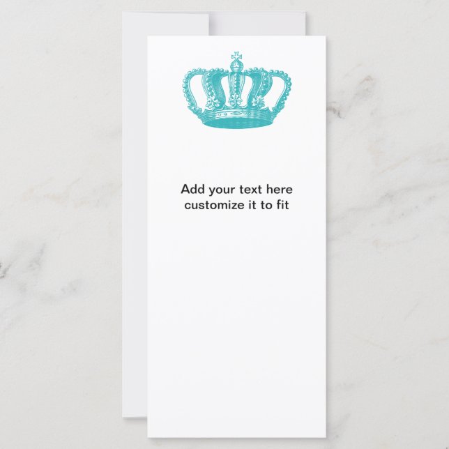 Carte Girl Aqua Blue Couronne Vintage (Devant)