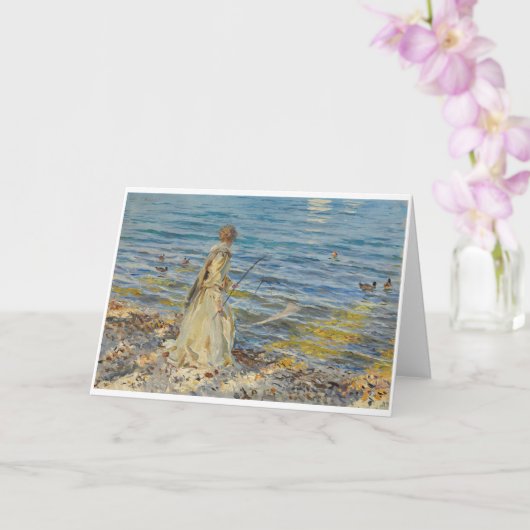 Carte Girl Fishing, Sargent 1913 (Orchidée)