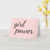 Carte Girl Gang Pink Feminist Empowerment Design (Fleur jaune)