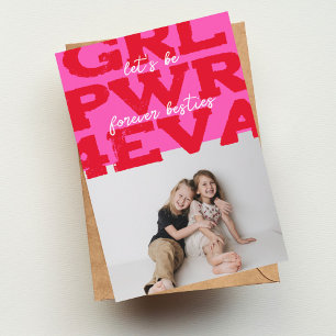 Carte Girl Power Joyeuse fête de Galentine avec photo