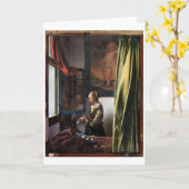 Carte Girl Reading a Letter à Open Window, Vermeer (Fleur jaune)