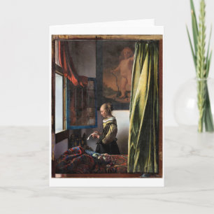 Carte Girl Reading a Letter à Open Window, Vermeer