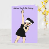 Carte Girl Rock Star Anniversaire (Fleur jaune)