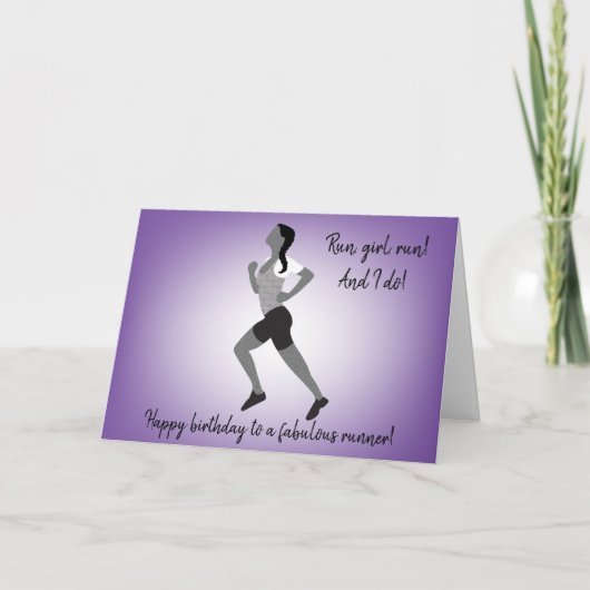 Carte Girl Runner with Birthday Card (Devant)
