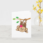 Carte Girl Swinging Monkey (Fleur jaune)