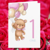 Carte girl teddy Joyeux 1er anniversaire !