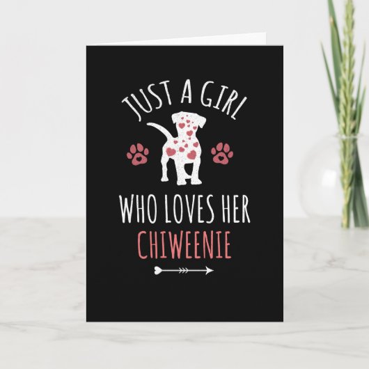 Carte Girl Who Loves Chiweenie Dog (Devant)