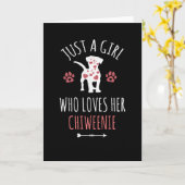 Carte Girl Who Loves Chiweenie Dog (Fleur jaune)