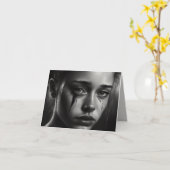 Carte Girl with tears (Fleur jaune)