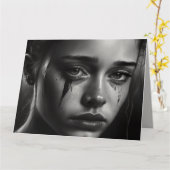 Carte Girl with tears (Fleur jaune)