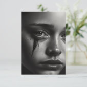 Carte Girl with tears (Debout devant)