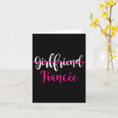 Carte Girlfriend Fiancee Shirt Engagement Party Couple T (Fleur jaune)
