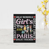 Carte Girls Trip 2026 Paris Great Friends Vacation Trave (Fleur jaune)