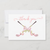 Carte Girly golf clubs preppy Merci Note (Devant)