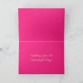 Carte Girly Happy 21e anniversaire Nom Ornate Pink Gold (Intérieur)